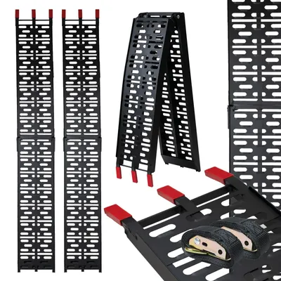 Produktbild von TRUTZHOLM 2x Auffahrrampe klappbar 228 cm Traglast 680 kg Alu schwarz gelocht Rampen Motorradrampe
