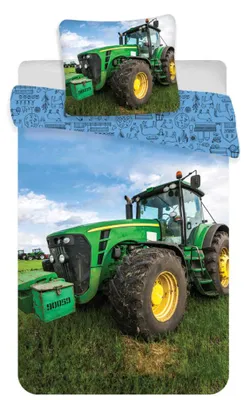 Produktbild von Good Morning KinderBettbezug Tractor Field - Grün - 140x200 cm - Baumwolle