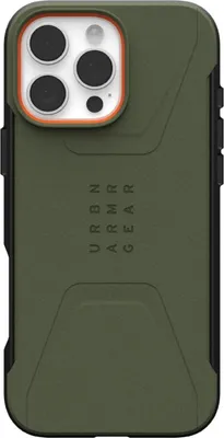 The back of a green phone case with a camera cutout and branding.