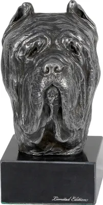 Immagine prodotto di Mastino Napoletano, Mastino Napoletano - statuetta in marmo, rivestita in metallo argentato, realizzata a mano, marchio Art-Dog