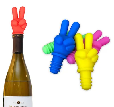 Produktbild von Weinstopper – V-Sign Weinstopper – 5 Pack – Flaschenverschluss – Vakuum-Weinstopper – Weinflaschenverschlüsse – Silikonverschlüsse – Wiederverwendbar