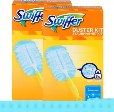 Produktbild von Swiffer Staubmagnet Starterset - Griff + 3 Tücher (2er Pack)