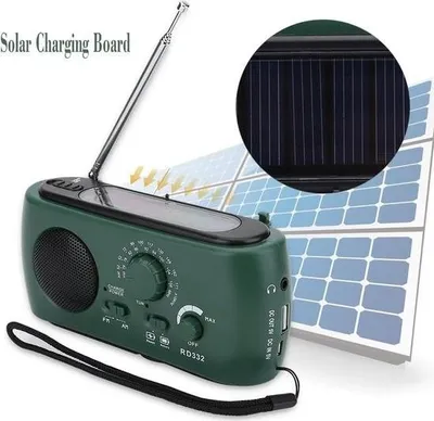 Immagine prodotto di Radio di emergenza solare Timé - radio di sopravvivenza - radio a manovella - a energia solare - zaino di emergenza con torcia e power bank