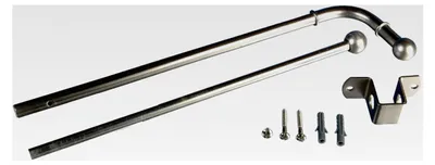 Produktbild von Gardinenstange mit Schwenkarm, ausziehbar von 030-050 cm, chrom-matt