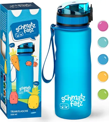 Produktbild von Klarstein Trinkflasche 0,5L, Sport Trinkflasche zum Wandern, Schule & Fitnessstudio, Geschmacksneutrale Wasserflasche Auslaufsicher, Trinkflasche mit Fruchteinsatz, Fitness Trinkflasche BPA-Frei, Blau
