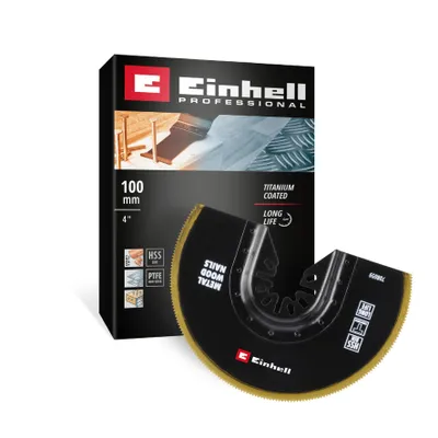 Produktbild von Original Einhell Bi-Metall Tauchsägeblatt Titanbeschichtet (Ø 100 mm Breite, PTFE-Finishing, Metallverzahnung, Schnellwechselfunktion, geeignet für Multitools)