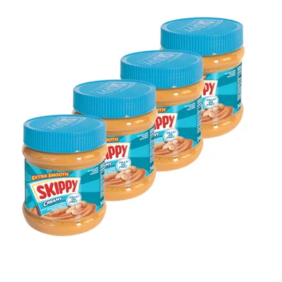 Produktbild von SKIPPY 4x Erdnussbutter "Creamy" Peanut Butter Extra Smooth Ohne Palmöl 4x 340g