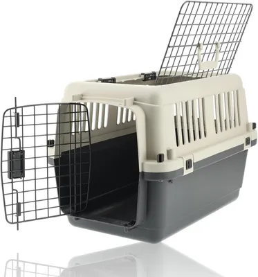 Obrázok produktu pre Prepravná klietka pre mačky, veľká, 61x41x40 cm, vhodná pre mačky do 12 kg, s vetraním na prepravu