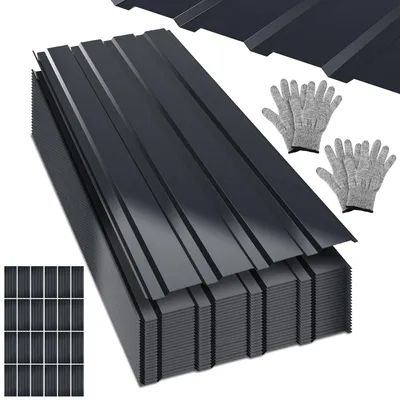 Zdjęcie produktu dla Ikodm 24x blacha trapezowa 115 cm x 45 cm = 12 m² blachy dachowej do szopy na narzędzia/wiata garażowa, ocynkowana na zielono, blacha profilowana, blacha ścienna, blacha dachowa, blacha falista, płyty dachowe