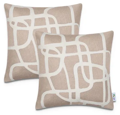 Produktbild von Kissenbezug Deko Kissenhülle Kissenbezüge Skandi Muster 2er Set Sofa Zierkissen