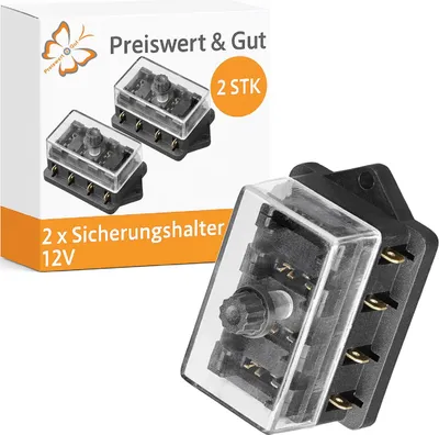 Produktbild von 2x Kfz Sicherungshalter 12V für ATO/ATC Flachsicherungen bis 40A – Spritzwassergeschützt,für zb. LKW, Boote & Wohnmobile