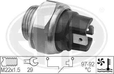Obrázek produktu pro ERA 330269 Spínač teploty pro ventilátor chladiče, termostatický spínač, kompatibilní s modely PEUGEOT 205 II (20A/C), 205 I Cabriolet (741B, 20D), 309 II (3C, 3A) a pro vozy CITROËN
