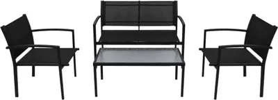Immagine prodotto di set 4 pezzi da giardino Textilene nero