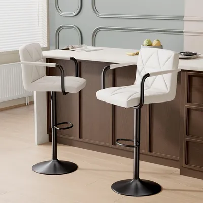Obrázek produktu pro Barová stolička - Barová židle - Barové stoličky - Barové židle - Kuchyňská židle - Nastavitelná - Otočná o 360°