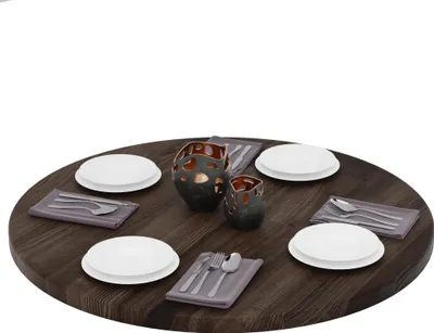 Produktbild von LAMO Manufaktur Tischplatte rund 100 cm aus Naturholz | Holzplatte für Esstisch, Küchentisch, Bistrotisch | Stärke: 40 mm | Farbe: Ebenholz