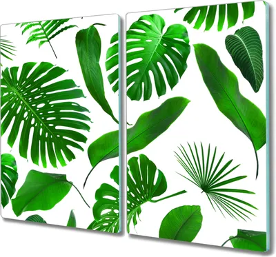 Produktbild von Coloray Hackbrett Küchenbrett Kochplattenabdeckung Schneidebrett Herdabdeckplatte 2x30x52 cm - Blumenblatt