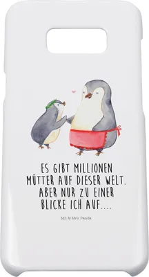Produktbild von Mr. & Mrs. Panda Samsung Galaxy S8 plus Handyhülle  Pinguin mit Kind - Weiß - Geschenk, Vorbild Mama, Handy Case, Hülle, Mom, Cover, Mutter, Muttertag, Familie