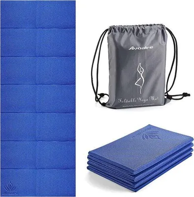 Obrázok produktu pre Uniqoos® podložka na jogu 5 mm – skladacia a prenosná (35×35×7 cm), ľahká, 3-vrstvová PVC, protišmyková na oboch stranách s prísavkami, ideálna na cesty na jogu, pilates a cvičenie