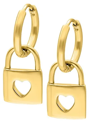 Produktbild von Wildcat Ohrringe - Little Lock Hoops - Golden Metal - Chirurgenstahl 316L - wasserfest, langlebig, hautverträglich, Gold