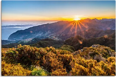 Produktbild von ARTland Leinwandbild Sonnenaufgang über Madeira Bica da Cana Größe: 30x20 cm