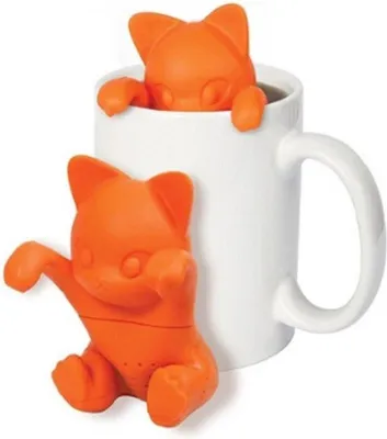 Produktbild von Go Go Gadget – „Süßester Shop: Katze/Katzen-Teefilter/Teesieb/Tee-Ei/Ei – Orangentee!“