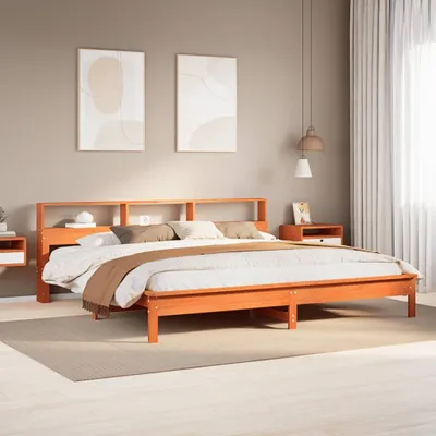 Obrázok produktu pre Maison Exclusive – Masívna drevená posteľ bez matraca, voskovohnedá, 180 x 200 cm, borovicové drevo
