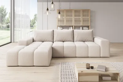 Produktbild von Moebelfest Lusso Ecksofa L-Form Linksseitig Creme Teddy-Bouclé