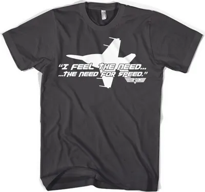 Produktbild von Top Gun - I Feel The Need For Speed T-Shirt - Large - Dark-Grey