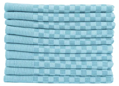Produktbild von 10er Set Luxus Grubentücher 50x70 cm 100% Baumwolle 210 gsm Spühltuch Küchentücher Geschirrtücher 75g aqua