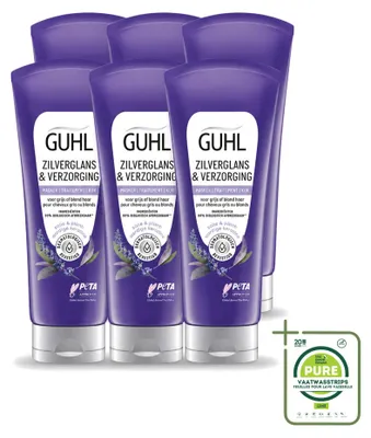 Productafbeelding van 6 x Guhl Zilverglans & Verzorgende Haarmasker - 200 ml - Grote verpakking - 6 stuks