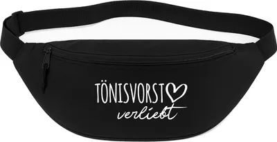 Produktbild von Huuraa Bauchtasche Tönisvorst verliebt 2,5 Liter Black Polyester Crossbody Bag Geschenkidee