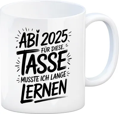 Produktbild von ABI 2025 Pinselstrich Kaffeebecher für Abiturienten
