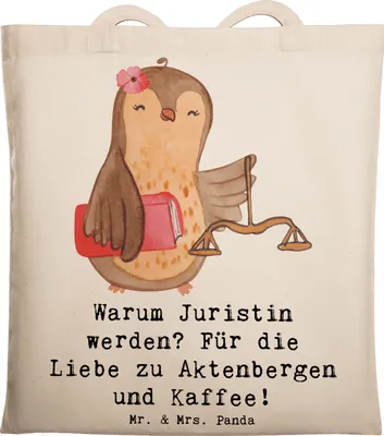 Produktbild von Mr. & Mrs. Panda Schultasche Juristin Liebe - Transparent - Geschenk, Berufsgestaltung, Berufe, Berufsprodukte, Einkaufstasche, Beruf, Paragraphen, Shopping Tasche
