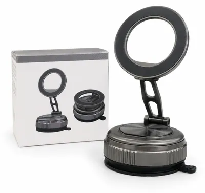 Image de Support magnétique pour téléphone portable Mulbijeo, noir, pour voiture, avec chargeur sans fil
