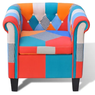 Immagine prodotto di Poltrona con Design Patchwork in Tessuto