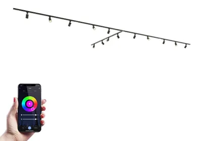 Image de HOFTRONIC - Kit système de rails Taros 14 spots RGBWW GU10 IP20 Noir
