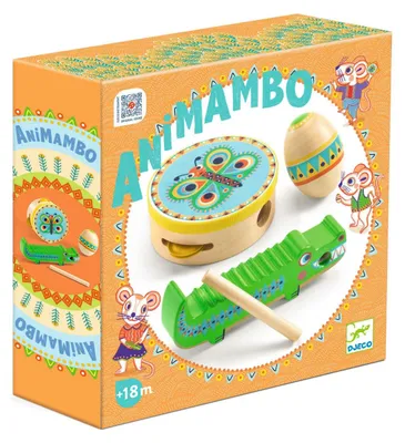 Produktbild von Djeco-Animambo Schlaginstrumente: Tamburin, Maracas, Guiro