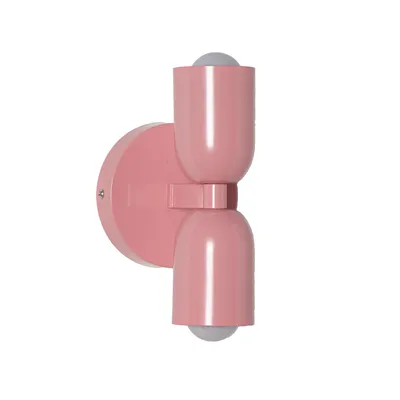 Produktbild von TWIN Wandleuchte E27 2-flammig, rosa Metalllampe mit Up Down Beleuchtung, moderne Wandlampe für Schlafzimmer Flur Kinderzimmer Wohnzimmer