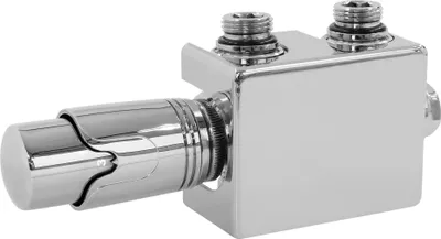 Produktbild von LuxeBath Ventil-Armaturen Set Multiblock, Chrome, Universal Eck- und Durchgangsform inkl. Thermostatkopf mit Mittelanschluss