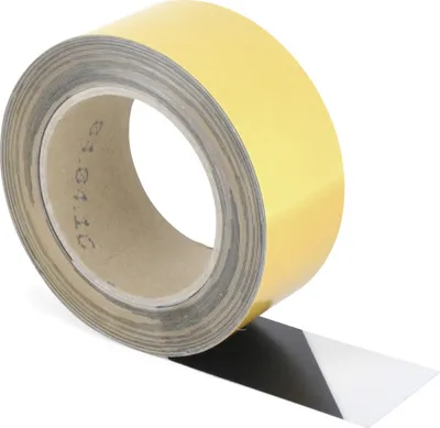 Produktbild von Universelles Bodenmarkierungsband WT-5125, PVC, Schwarz/Weiß, 50 mm x 10 m