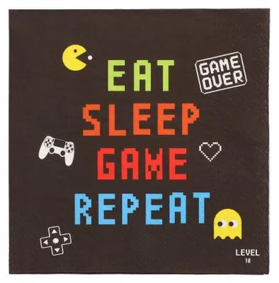 Produktbild von Servietten, 3-lagig 1/4-Falz 33 cm x 33 cm "Gamer"