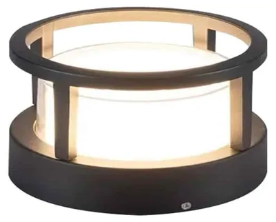 Produktbild von LED Außenleuchte 10 cm, 7 W warmweiß, IP65 Aluminium schwarz, runde Wegeleuchte, wasserfeste Gartenleuchte für Terrassen