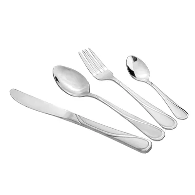 Produktbild von cofi1453® 24 teilig Besteckset Essbesteck Elegant-Design langlebig Einsatz für Zuhause Messer Gabel Löffel Teelöffel Satin Motiv 1