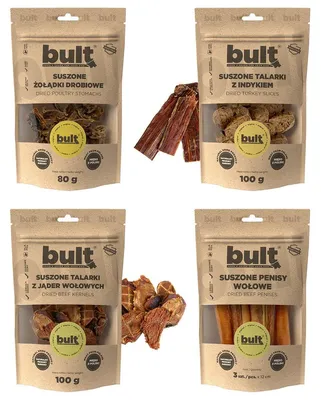 Produktbild von Bult | Kauartikel für Hunde - Rind- Geflügel-Mix - 4x400g - Proteinreich - Zahnpflege - 100% Natürlich