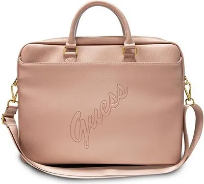 Produktbild von Guess Saffiano Script Computer Bag - 15" Notebook Bag (pink)