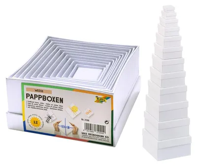 Image de folia Geschenkboxen "Eckig", 12 Stck Gr”áen sortiert, weiá