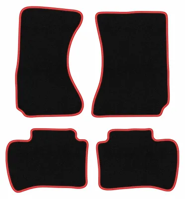 Immagine prodotto di Tappetini in moquette per Daihatsu Terios I 1997-2005 (SUV) – set 4 pezzi, nero/rosso, su misura – Wielganizator CARLUX
