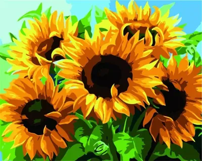 Image de Peinture par numéros - 40x50cm Tournesols