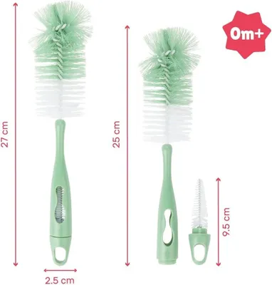 Produktbild von 2-in-1-Flaschenbürste für Babyflaschen und Sauger – Grün