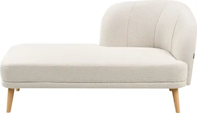 Produktbild von BELIANI Chaiselongue Hellbeige aus Stoff mit Holzbeinen Rechtsseitig Gepolstert Elegant Récamiere Wohnzimmermöbel